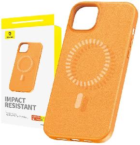 Kryt Baseus Magnetic Phone Case for iPhone 15 Pro Fauxther Series (Orange)